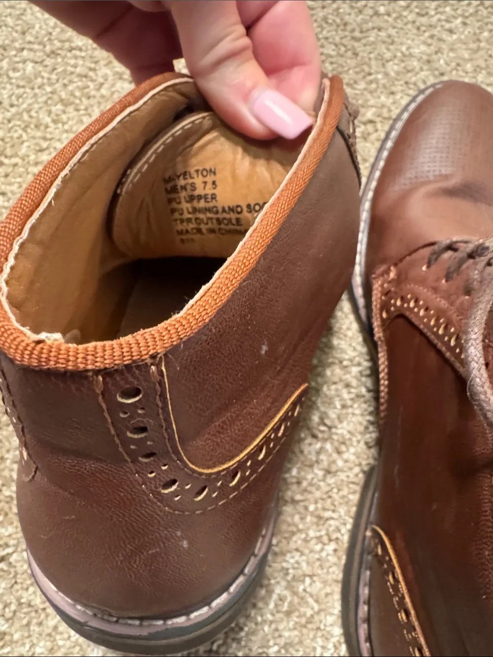Steve Madden Men's Brown Leather Lace-Up Chukka Boot mid ankle SZ 7.5
